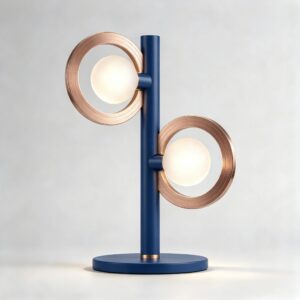 Cassi Table Lamp in Cobalt Blue + Satin Copper