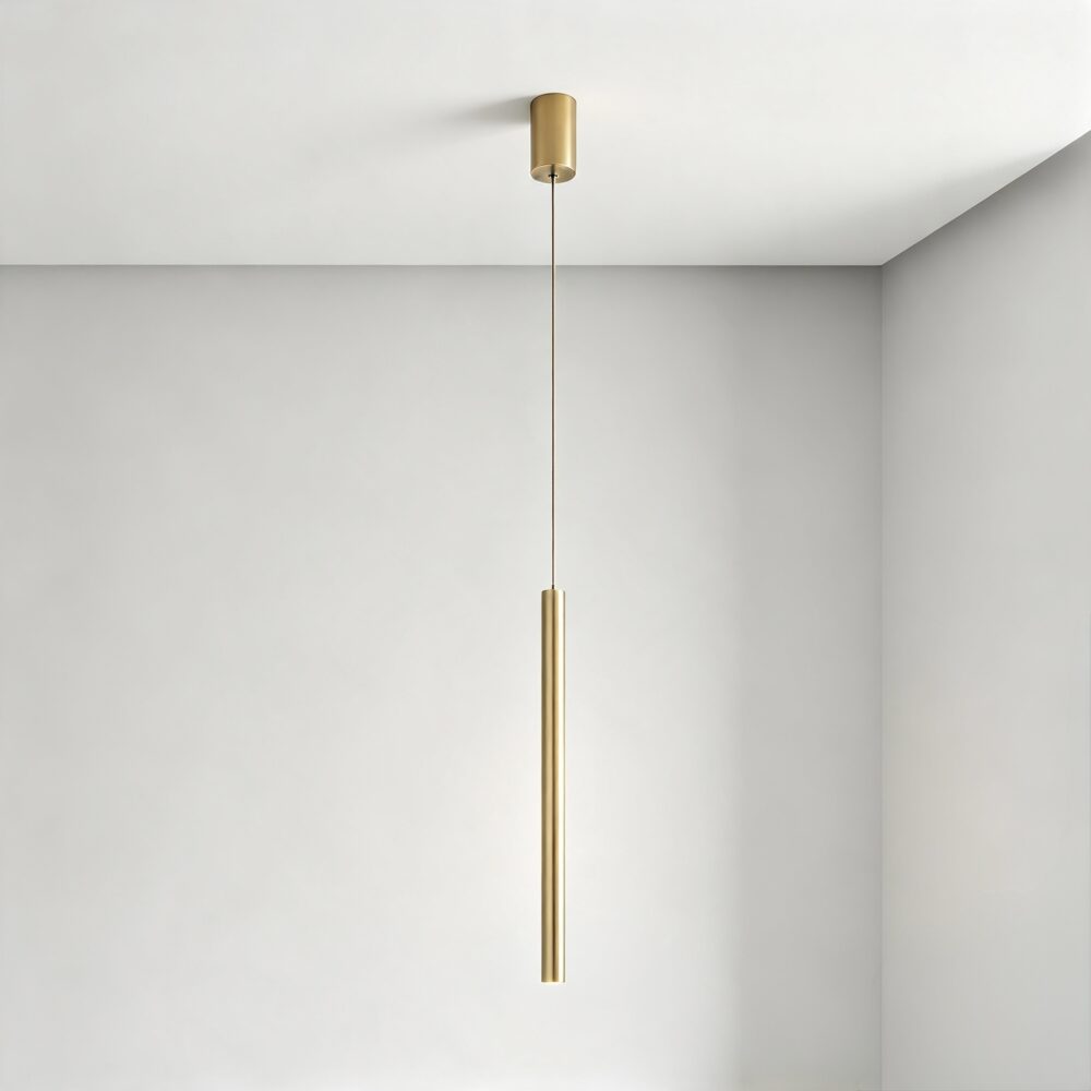 Large Baton LED Pendant in Matt Gold