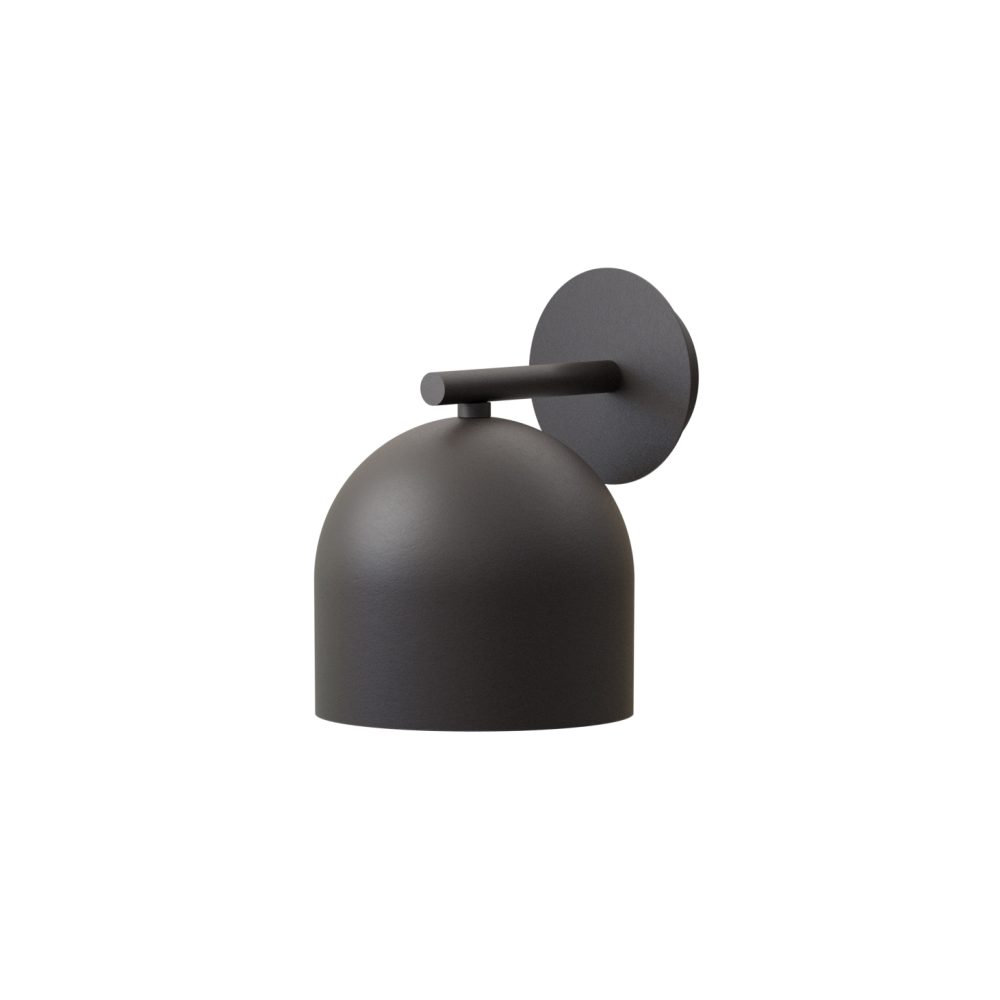 Small Matt Black Metal Dome Wall Light