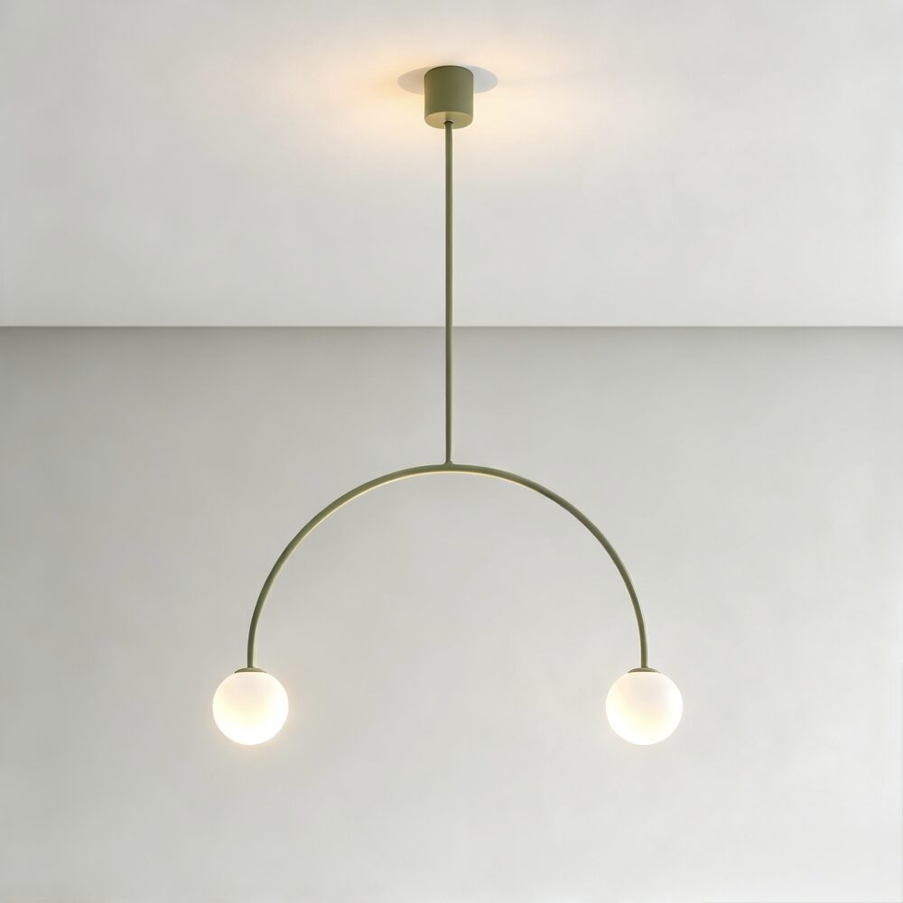Arc Pendant in Olive Green