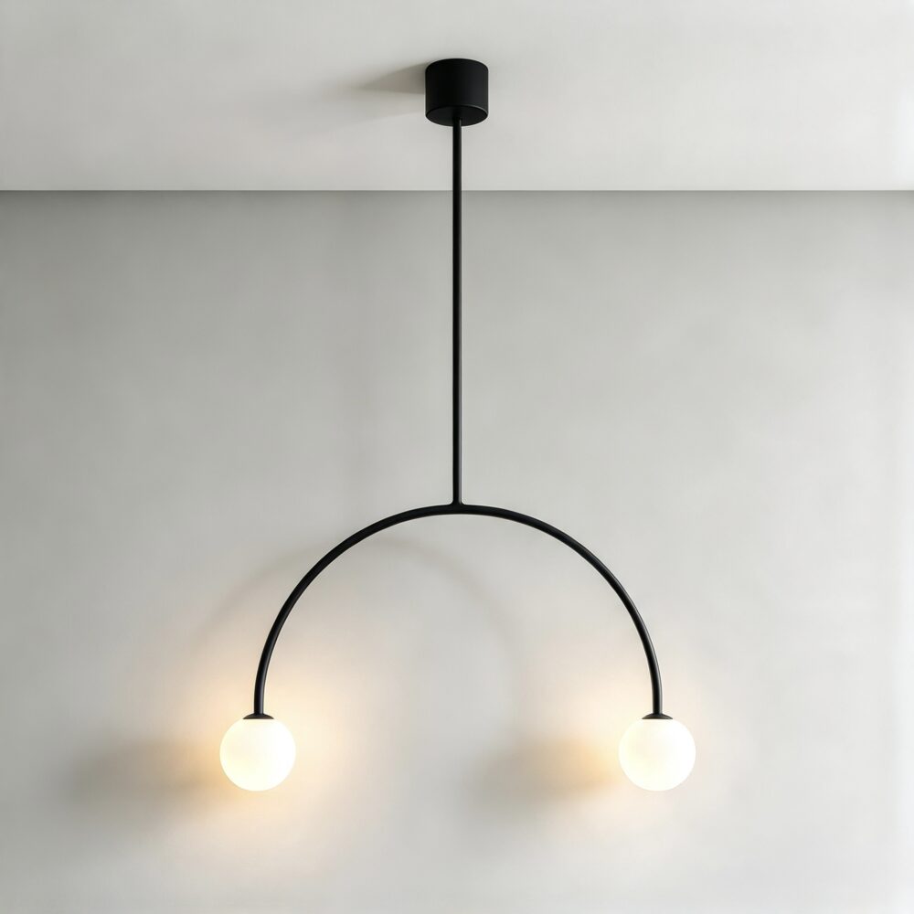 Large Arc Pendant in Matt Black