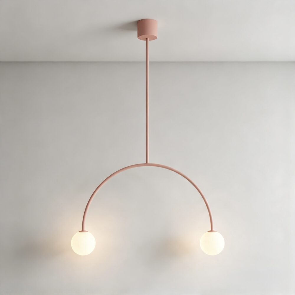 Large Arc Pendant in Coral