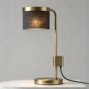 Hoop Desk Lamp in Satin Brass