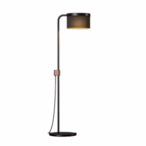 Hoop Floor Lamp in Super Matt Black + Clay Brown