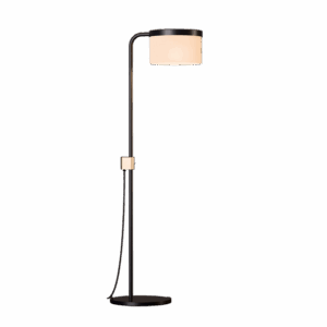 Hoop Floor Lamp in Super Matt Black + Satin Brass