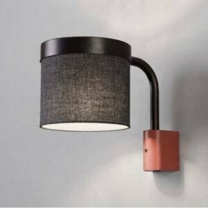 Hoop Wall Light in Super Matt Black + Coral Red
