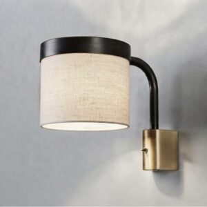 Hoop Wall Light in Super Matt Black + Satin Brass