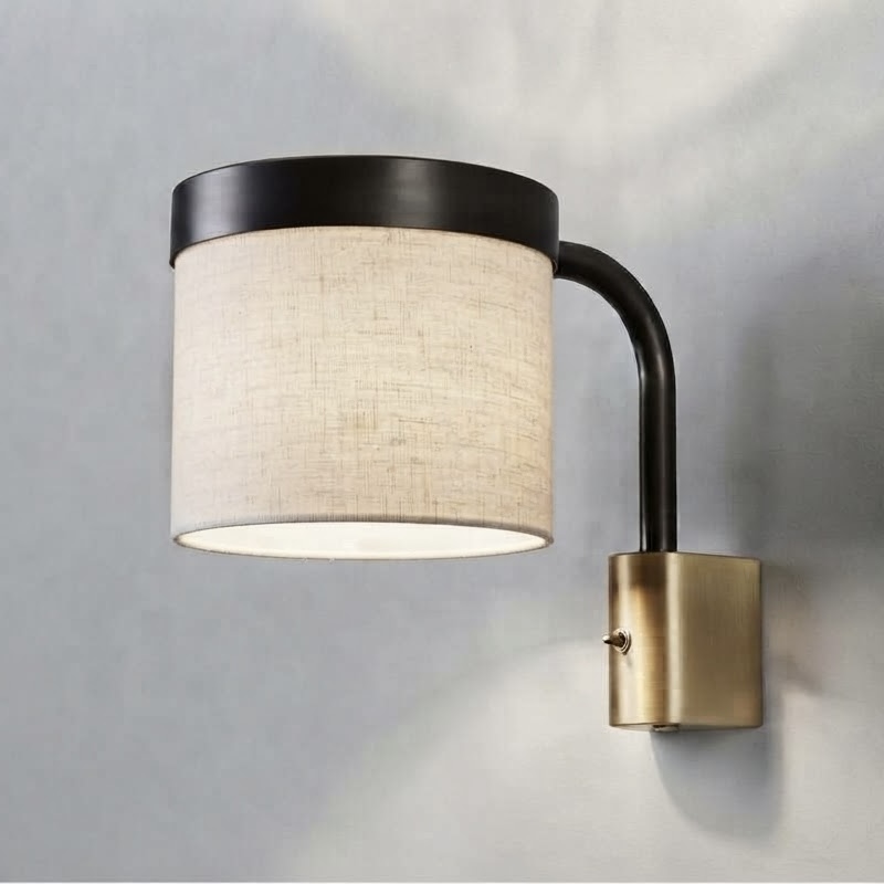 Hoop Wall Light in Super Matt Black + Satin Brass