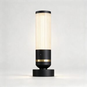 Boston LED Table Lamp in Super Matt Black + Satin Brass