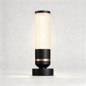 Boston LED Table Lamp in Super Matt Black + Satin Copper