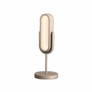 Jazz LED Desk Lamp in Grey Beige + Satin Brass