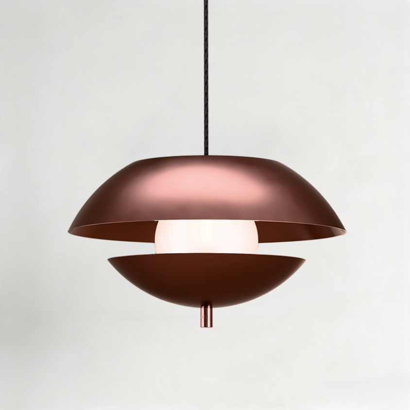 Pearl Pendant in Satin Copper + Polished Copper