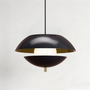 Pearl Pendant in Gloss Black + Satin Brass