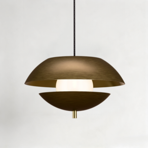 Pearl Pendant in Burnished Brass + Satin Brass