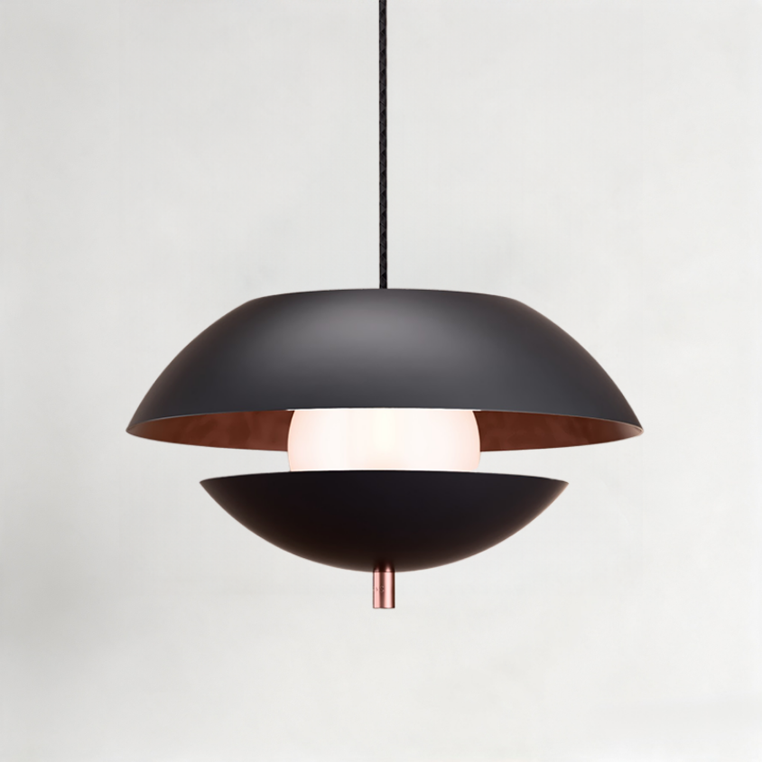 Pearl Pendant in Super Matt Black + Satin Copper