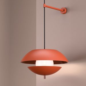 Pearl Bedside Wall Light in Pearl Orange + Polished Copper