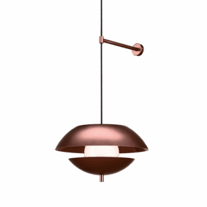 Pearl Bedside Wall Light in Satin Copper + Polished Copper