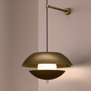 Pearl Bedside Wall Light in Burnished Brass + Satin Brass