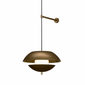 Pearl Bedside Wall Light in Burnished Brass + Satin Brass
