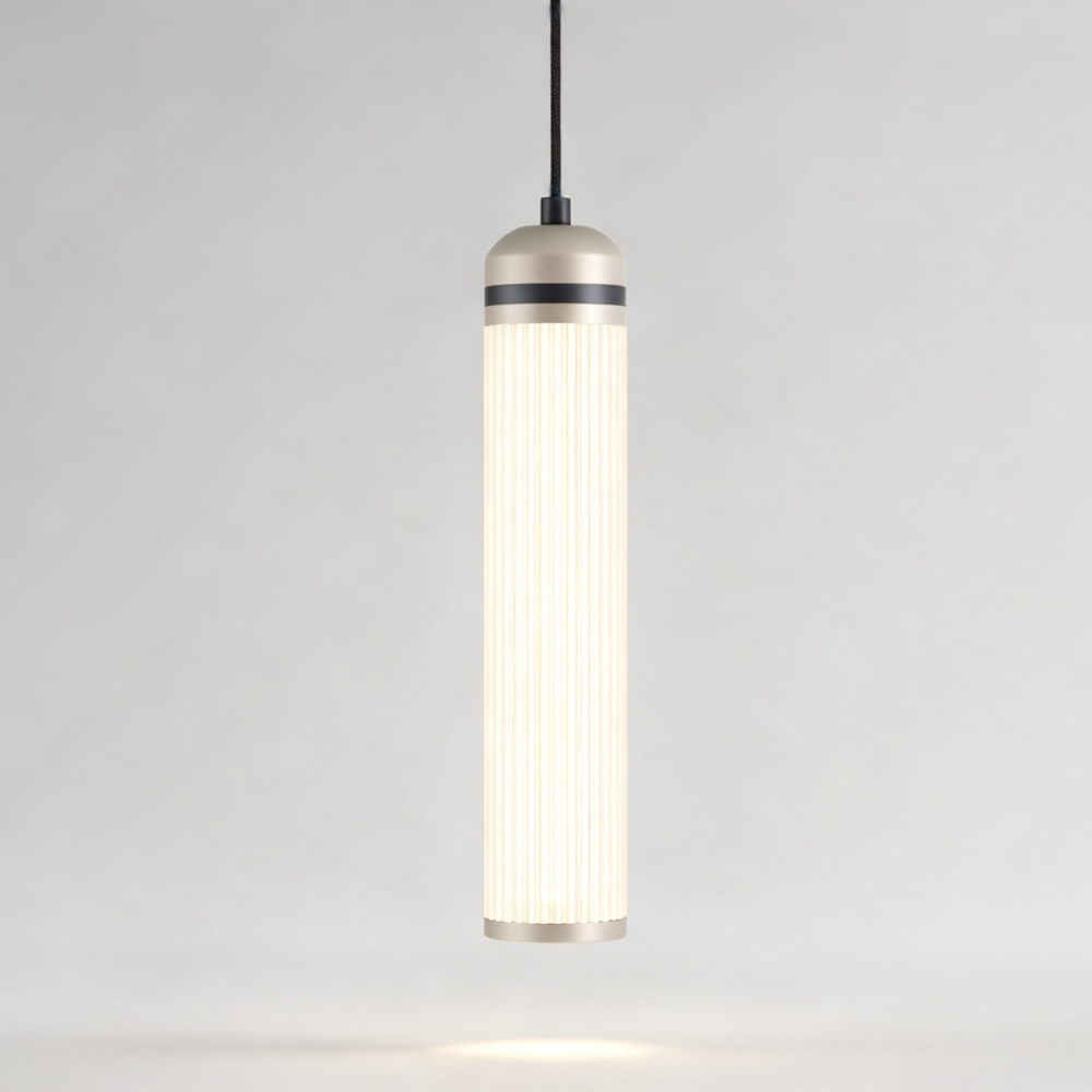 Medium Boston LED Pendant in Grey Beige + Super Matt Black