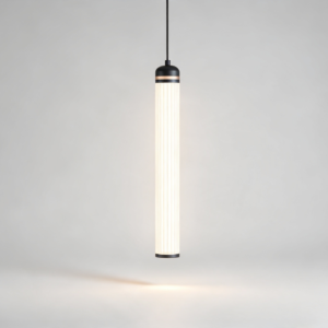 Large Boston LED Pendant in Super Matt Black + Satin Copper
