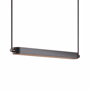 Jazz Linear LED Pendant in Super Matt Black + Satin Copper