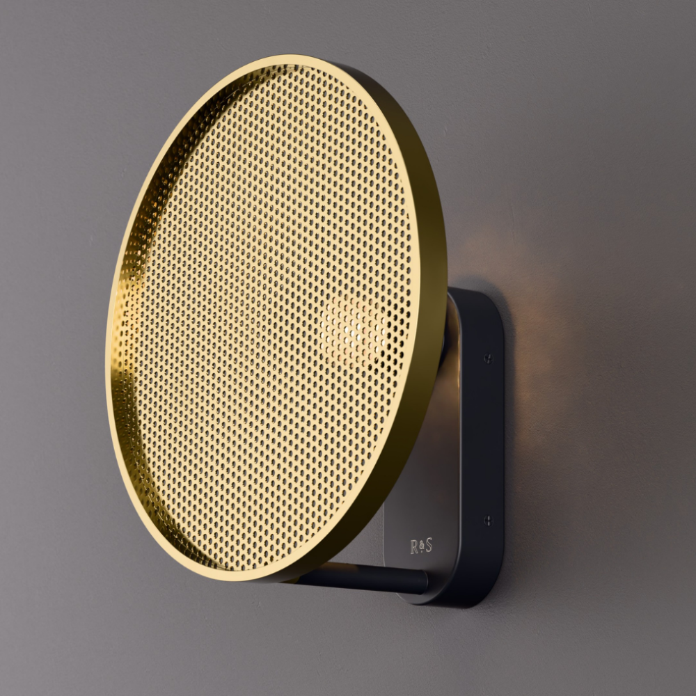 Swizzle LED Wall Light in Super Matt Black + Satin Brass