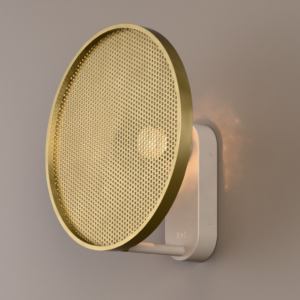 Swizzle LED Wall Light in Grey Beige + Satin Brass