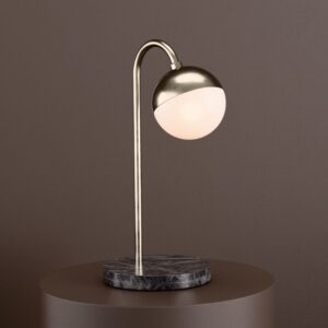 Peak Desk Lamp in Champagne + Black Marble