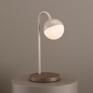Peak Desk Lamp in Grey Beige + Walnut Wood