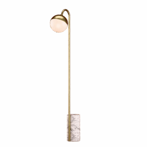 Peak Floor Lamp in Satin Brass + White Marble