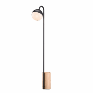 Peak Floor Lamp in Super Matt Black + Oak Wood