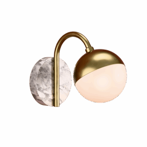 Peak Wall Light in Satin Brass + White Marble