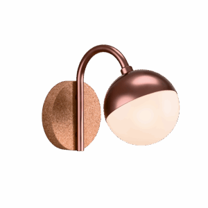Peak Wall Light in Satin Copper + Cork