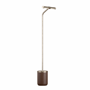 Twist LED Floor Lamp in Champagne + Walnut Wood