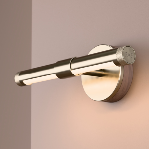 Twist LED Wall Light in Champagne + Walnut Wood
