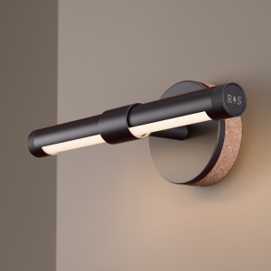 Twist LED Wall Light in Super Matt Black + Cork
