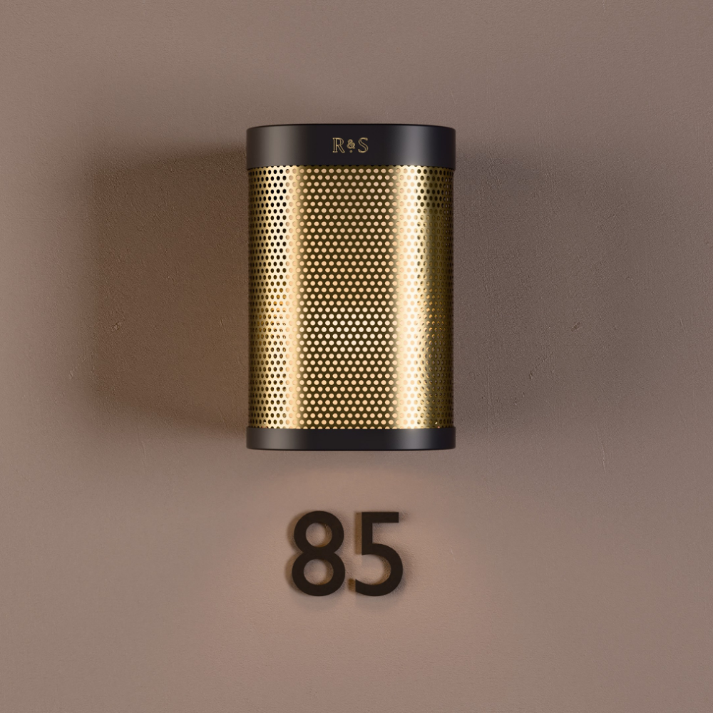 Chicago Corridor Wall Light in Super Matt Black + Polished Brass