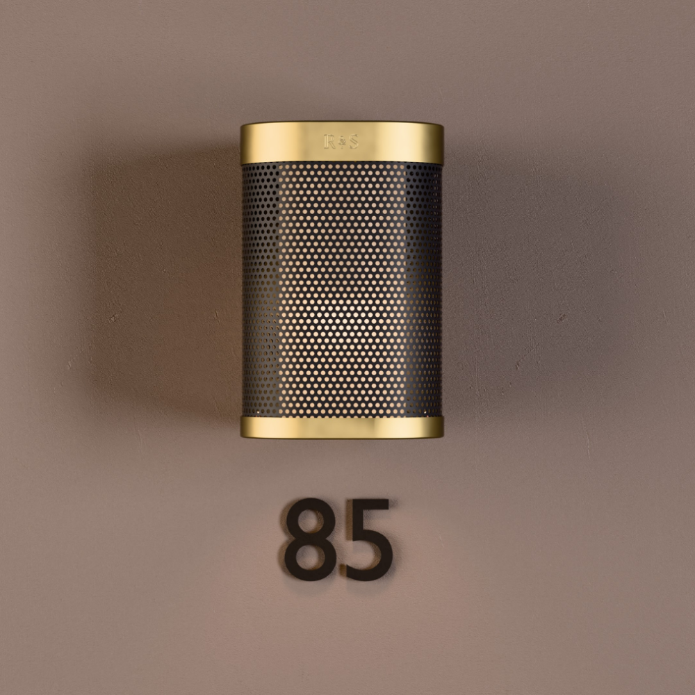 Chicago Corridor Wall Light in Satin Brass + Super Matt Black