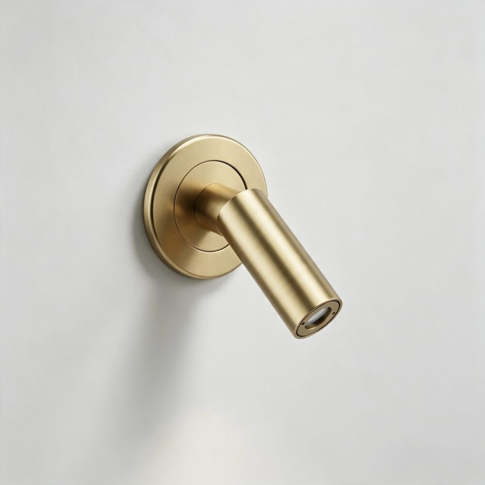 Small Nora LED Reading Light In Satin Brass