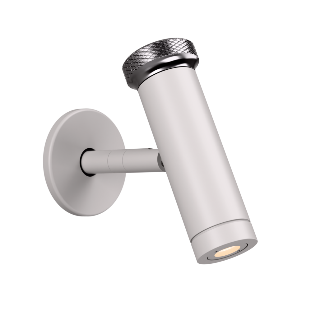 Salt LED Reading Light In White + Brushed Nickel