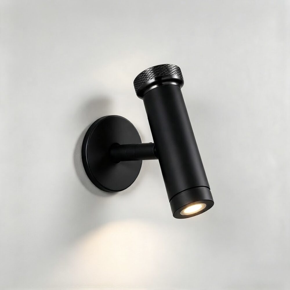Pepper LED Reading Light In Super Matt Black + Gloss Black