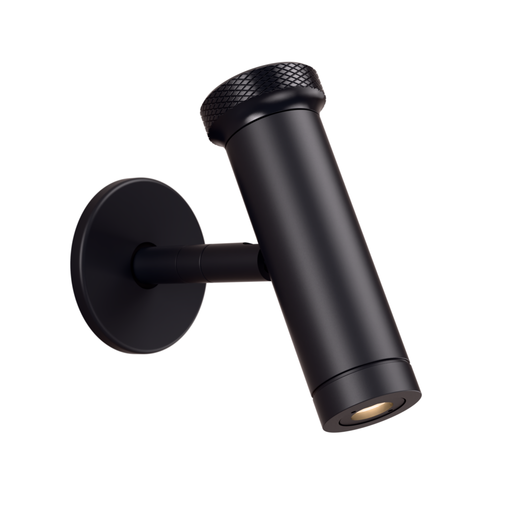 Pepper LED Reading Light In Super Matt Black + Gloss Black