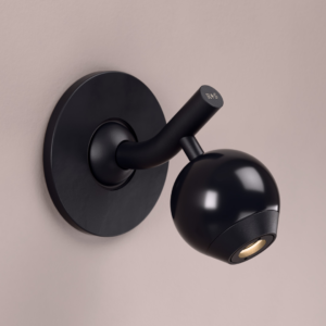 Ace LED Reading Light In Super Matt Black + Gloss Black Wood