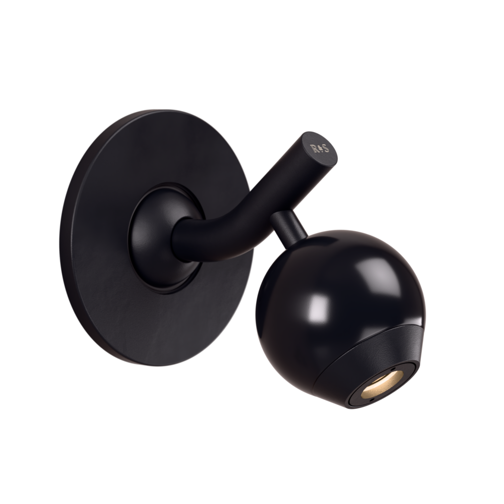 Ace LED Reading Light In Super Matt Black + Gloss Black Wood