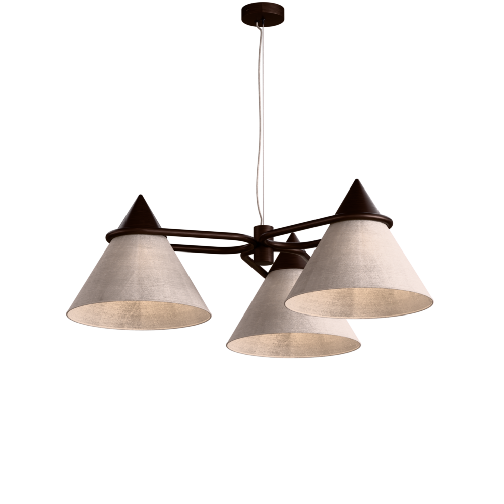 Shuttle 3 Light Pendant in Brushed Bronze