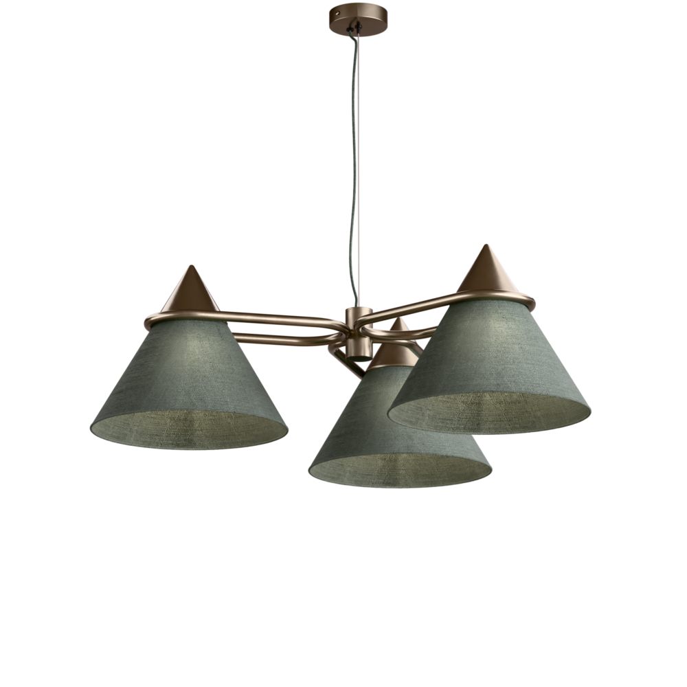 Shuttle 3 Light Pendant in Champagne
