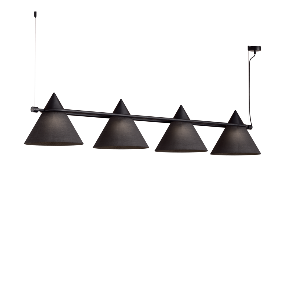 Shuttle 4 Light Linear Pendant in Super Matt Black