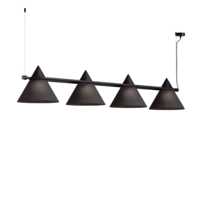 Shuttle 4 Light Linear Pendant in Super Matt Black