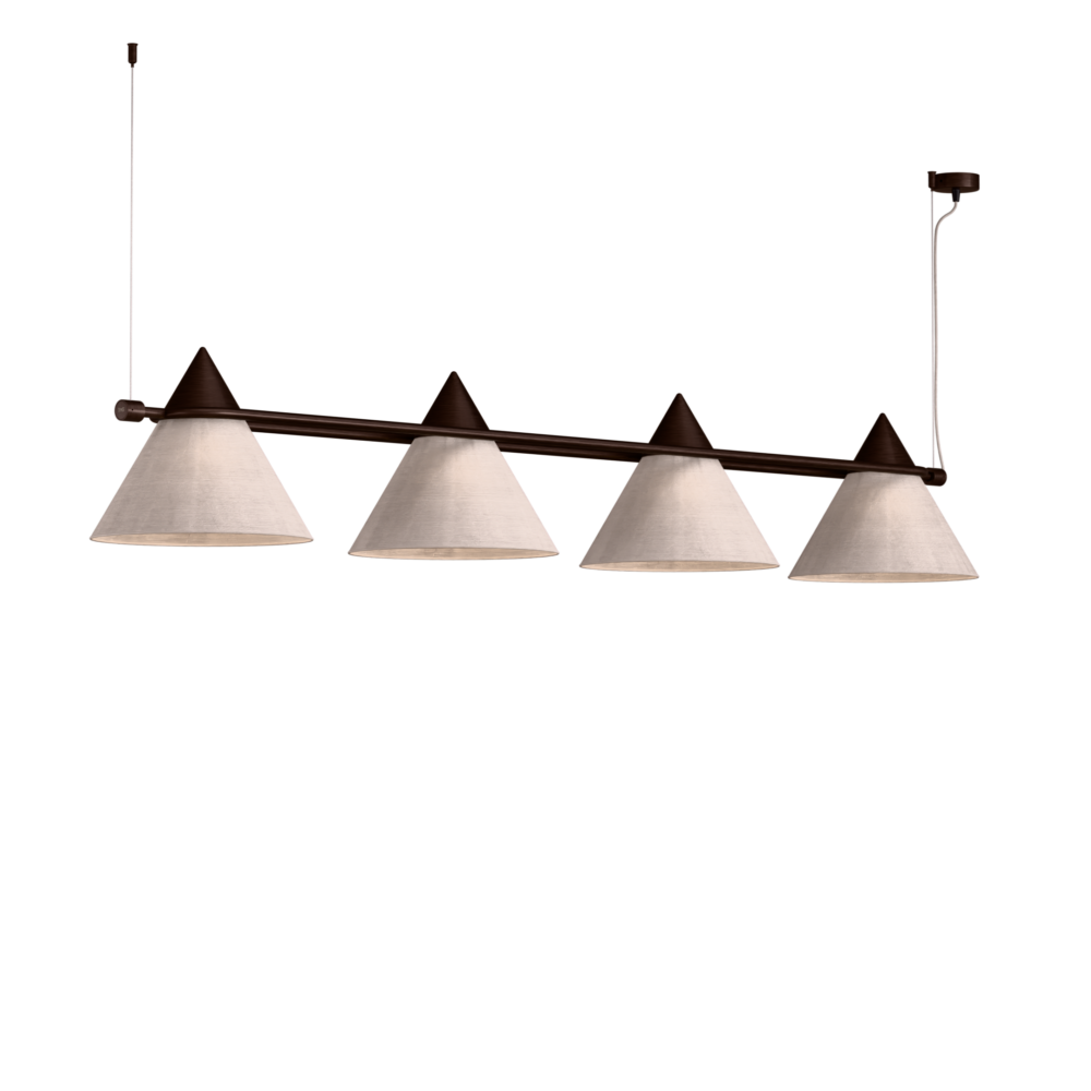 Shuttle 4 Light Linear Pendant in Brushed Bronze